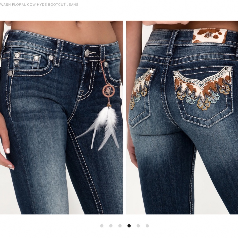 Miss Me Cowhide Chloe Boot Cut Jeans